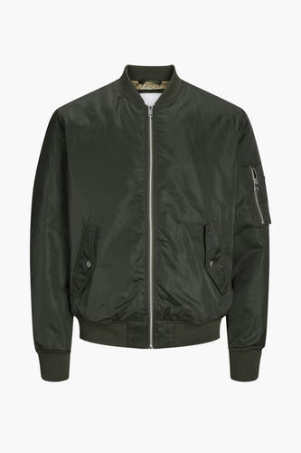 Groene jas van CORE BY JACK & JONES, met lange mouwen, ritssluiting en zakken.