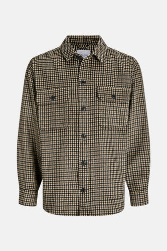 Chemise brune à longues manches d'ORIGINALS BY JACK & JONES, avec un motif à carreaux et des poches de poitrine.