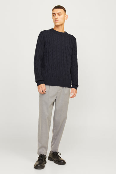 Pull met ronde hals - blauw