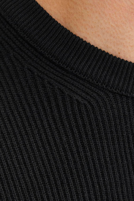 Pull met ronde hals - zwart