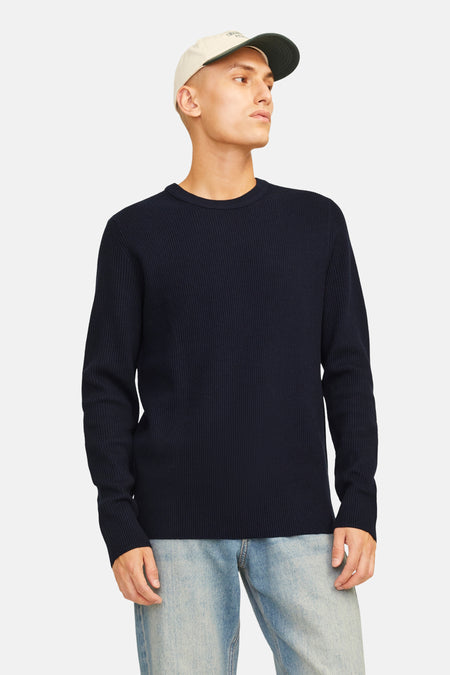 Pull met ronde hals - Donkerblauw