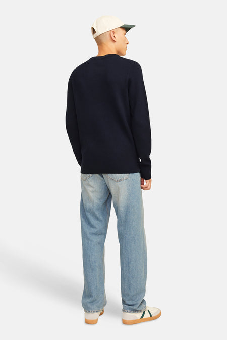 Pull met ronde hals - Donkerblauw