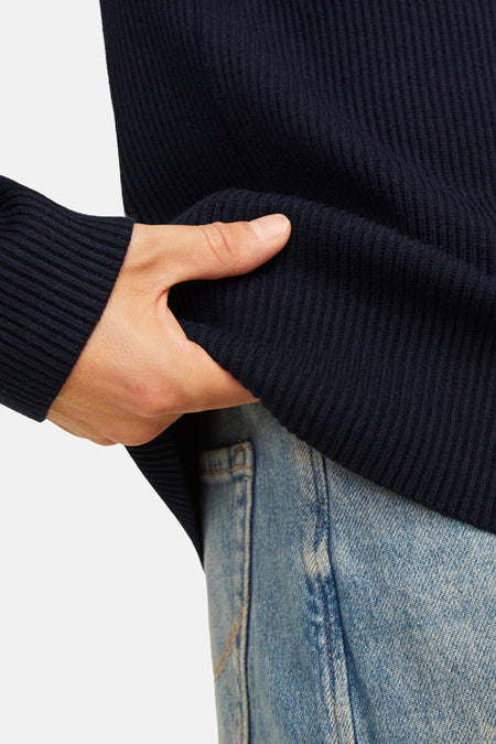 Pull met ronde hals - Donkerblauw