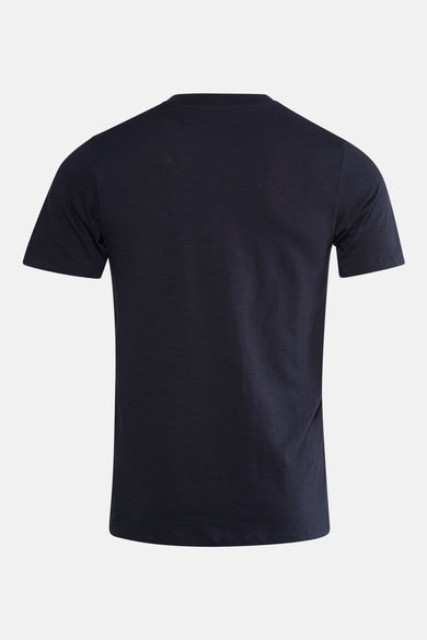 Donkerblauw T-shirt met korte mouwen van PREMIUM BLUE by JACK & JONES, effen kleur, achterkant.