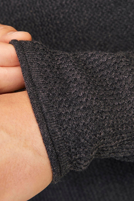 Pull met ronde hals - grijs