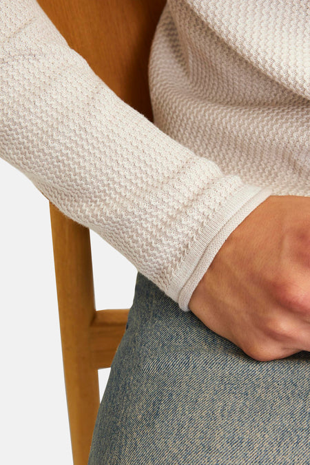Pull met ronde hals - beige