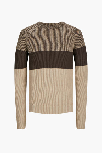 Pull met ronde hals - beige