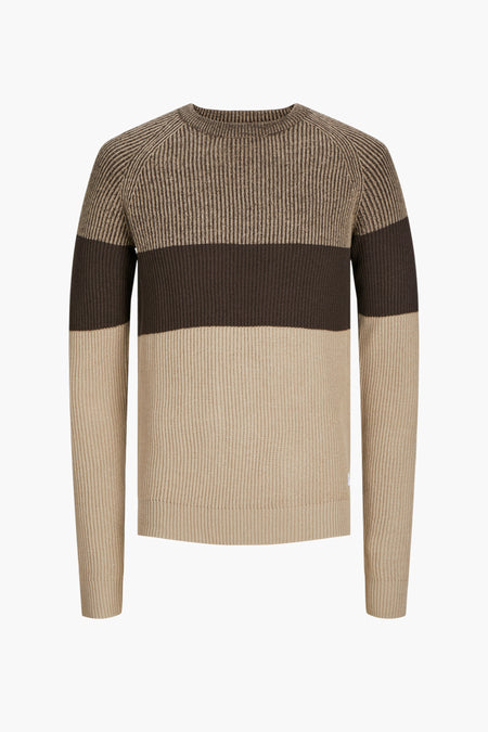 Pull met ronde hals - beige