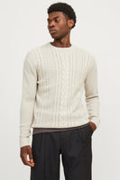 Pull met ronde hals - beige