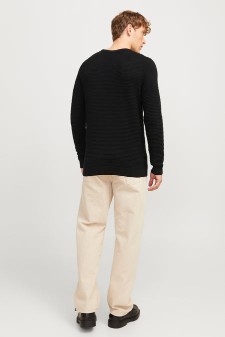 Pull met ronde hals - zwart