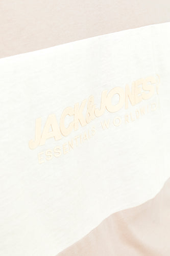 Beige katoenen T-shirt met Jack&Jones-logo.