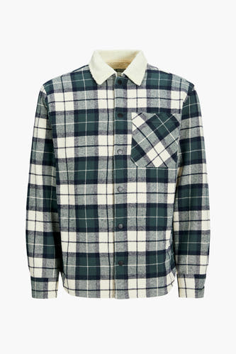 Geruit overhemd van CORE BY JACK & JONES met sherpakraag en borstzak.