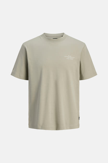 T-shirt vert de mantes courtes man PREMI by by by & JONES, avec un col rond et une coupe droite.