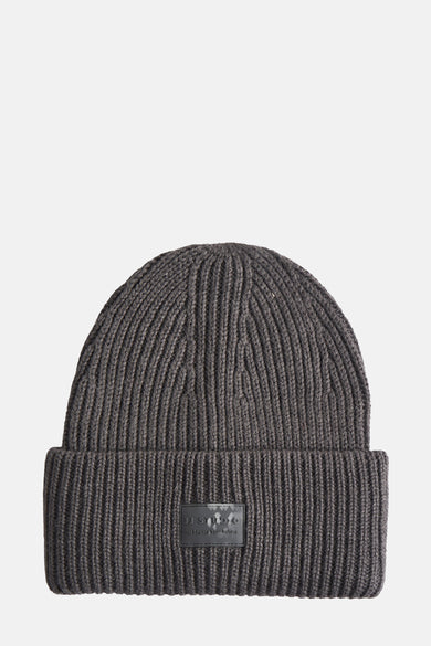 Casquette grise d'ACCESSORIES BY JACK & JONES, avec structure en maille et un patch de logo noir sur le côté.