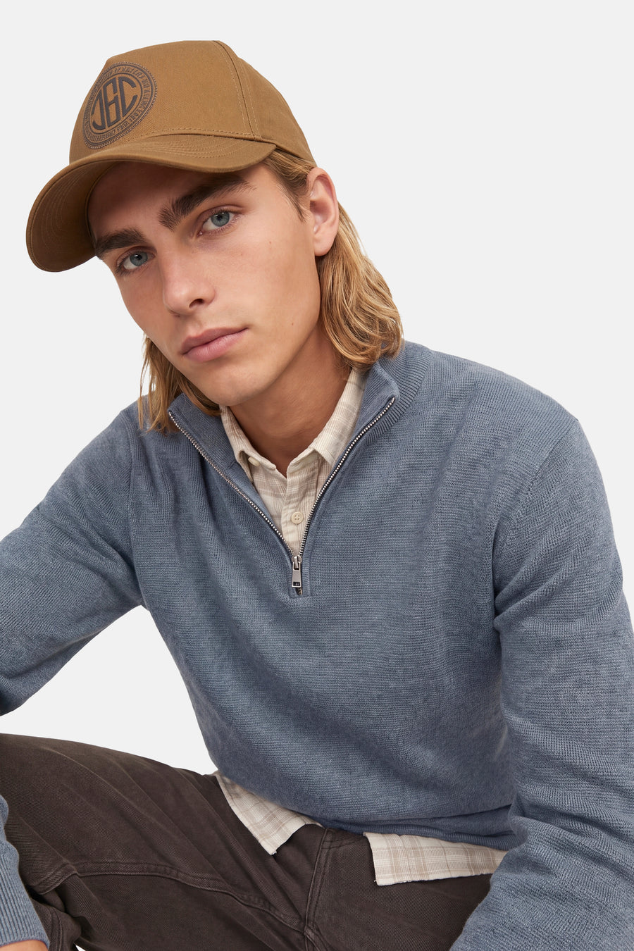 Pull met rolkraag - blauw
