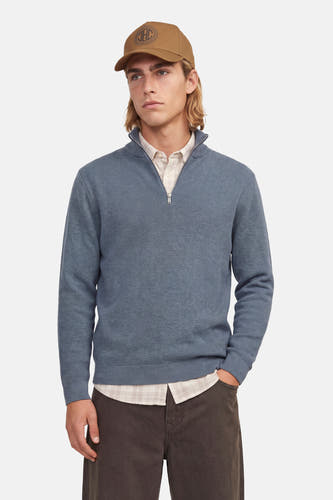 Pull met rolkraag - blauw