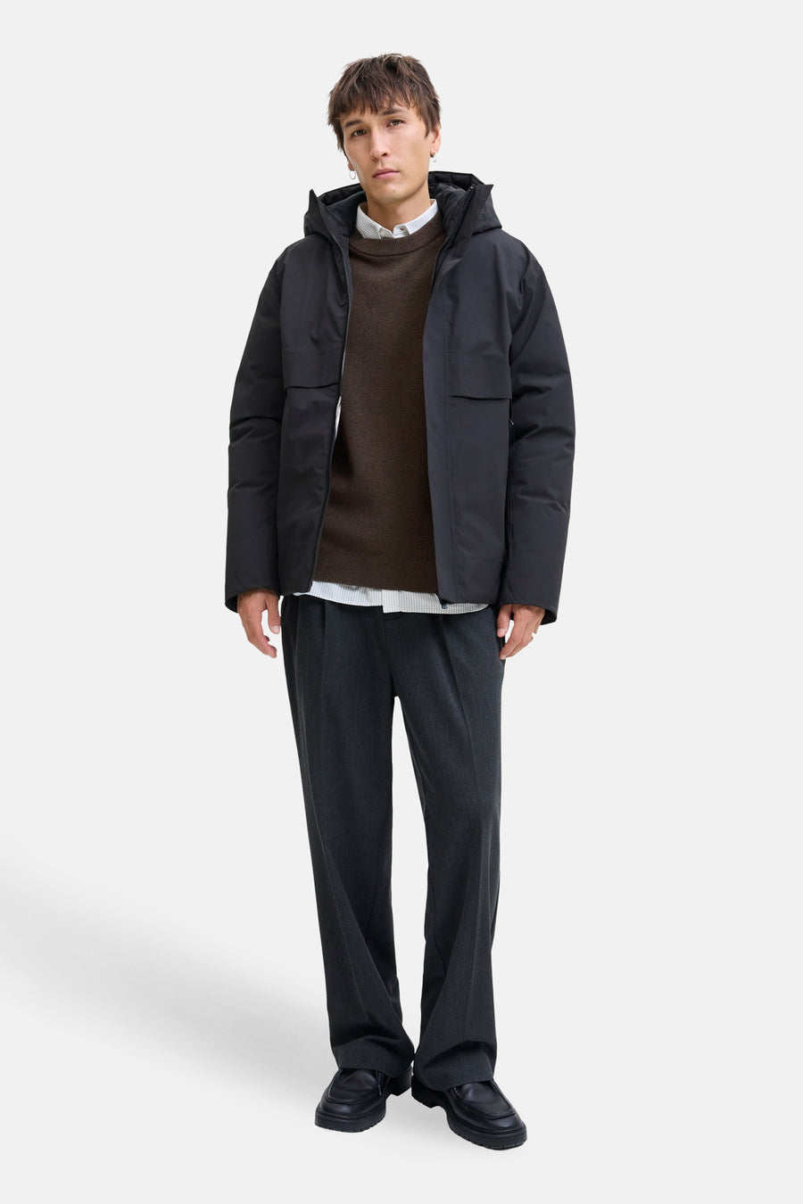 Pull col O brun - PREMIUM by JACK & JONES