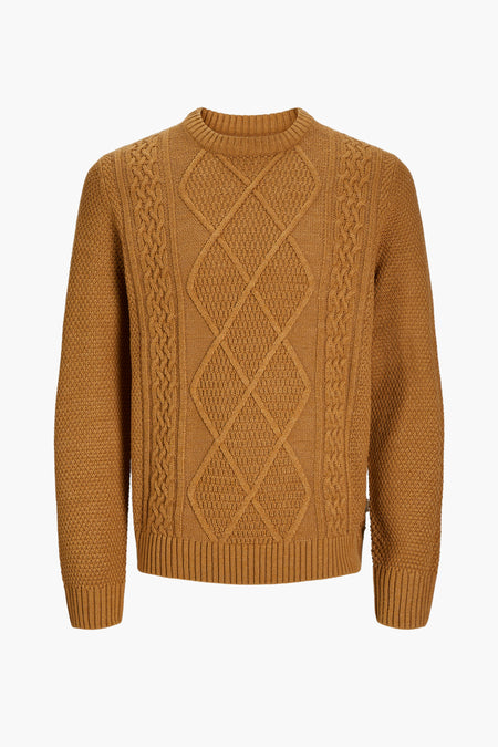 Pull met ronde hals - bruin