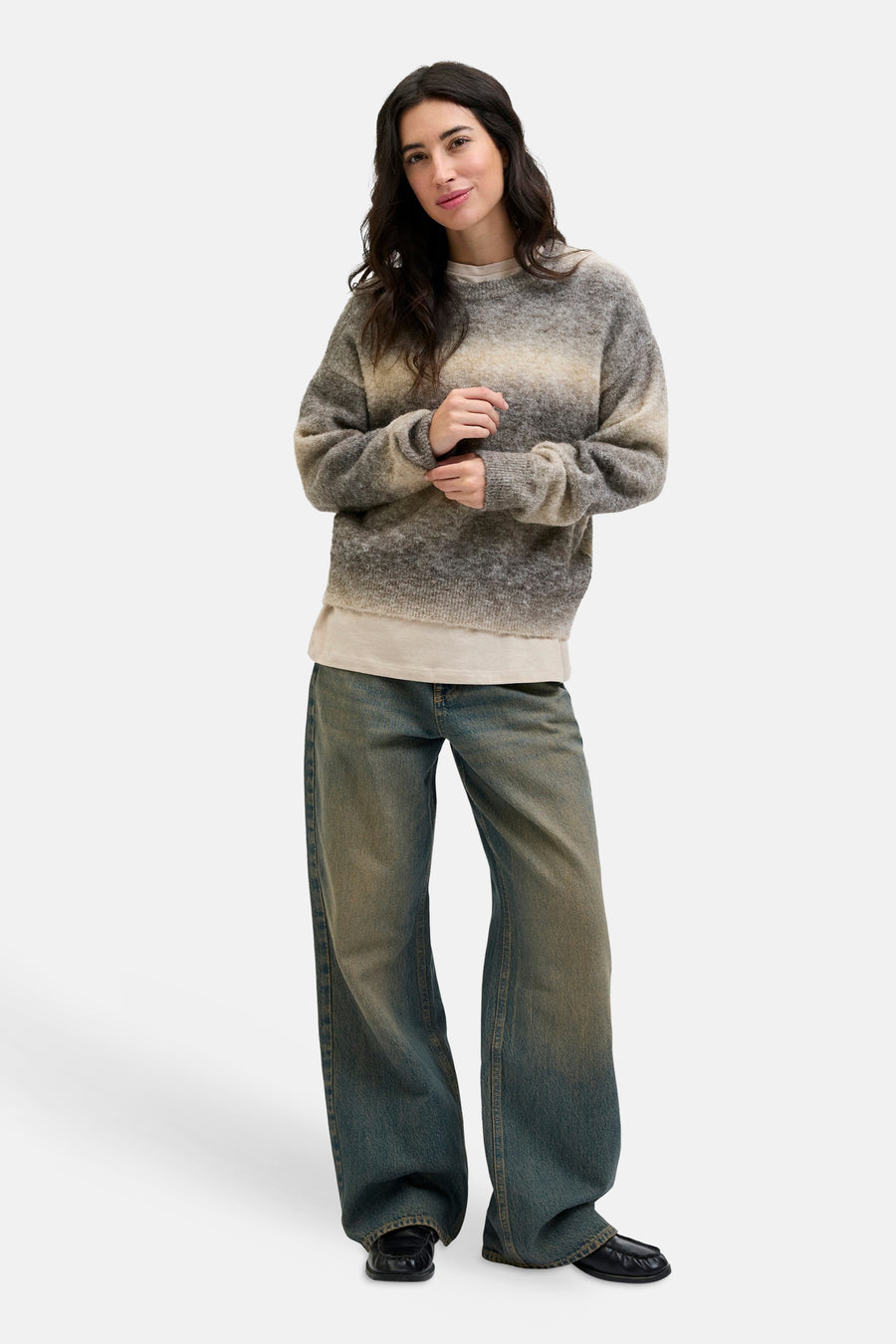 Pull met ronde hals - beige - JJXX