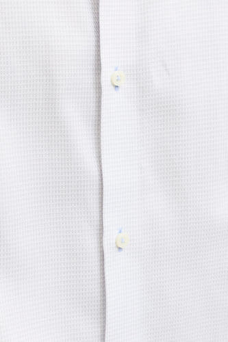 Wit overhemd met lange mouwen van PREMIUM by JACK & JONES, met een fijn wafelpatroon en knopen.