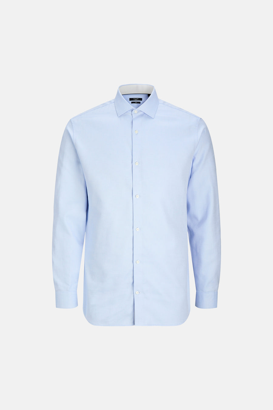 Chemise bleue à manches longues de PREMIUM by JACK & JONES, unie et avec des boutons blancs.