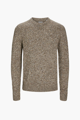 Sweat-shirt marron avec col rond de CORE BY JACK & JONES, rayé.