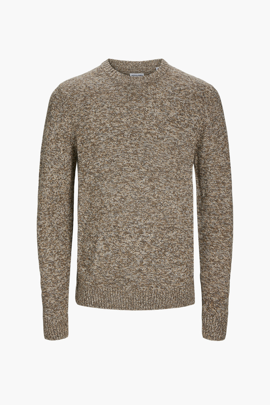 Sweat-shirt marron avec col rond de CORE BY JACK & JONES, rayé.