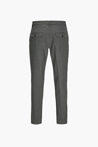 Grijze kostuumbroek van JACK & JONES JEANS INTELLIGENCE, met paspelzakken en een subtiele textuur.
