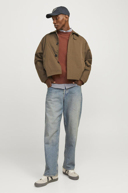 Pull met ronde hals - bruin