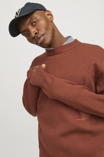 Pull met ronde hals - bruin