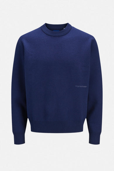 Pull à col rond - bleu