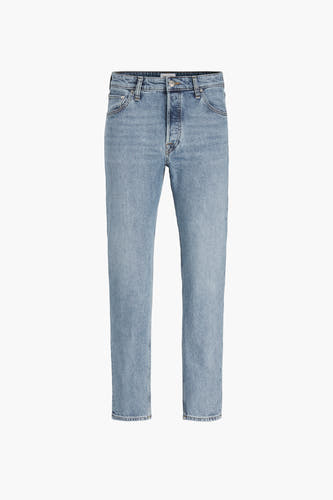 Jean tapered bleu clair de JACK & JONES JEANS INTELLIGENCE, avec un lavage denim classique et une fermeture à glissière.