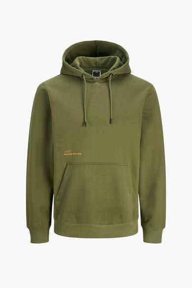 Pull-over vert vert avec capuche de CORE BY JACK & JONES, avec cordon et poche avant.
