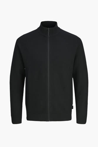 Gilet noir de CORE BY JACK & JONES avec fermeture à glissière et col haut.