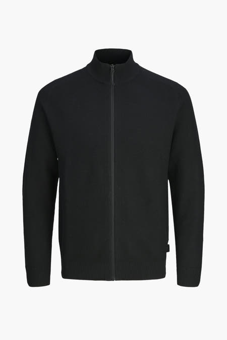 Zwart gilet van CORE BY JACK & JONES met ritssluiting en hoge kraag.
