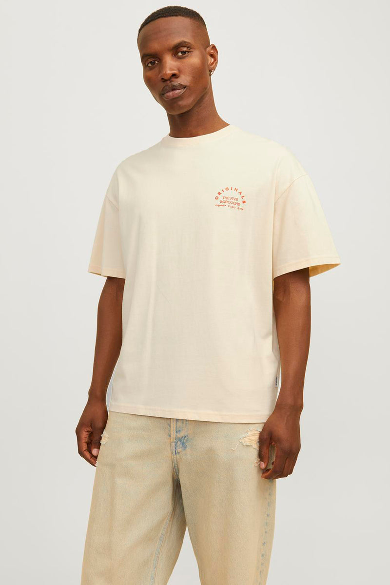 T-shirt (korte mouwen) Ecru - ORIGINALS BY JACK & JONES