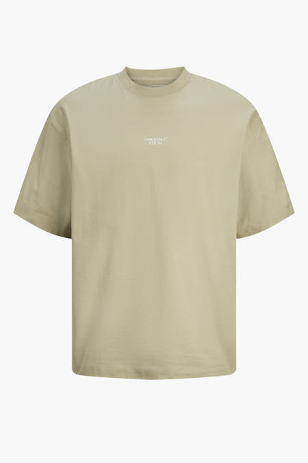 Groen T-shirt met korte mouwen van ORIGINALS BY JACK & JONES, met een kleine logo print op de borst.