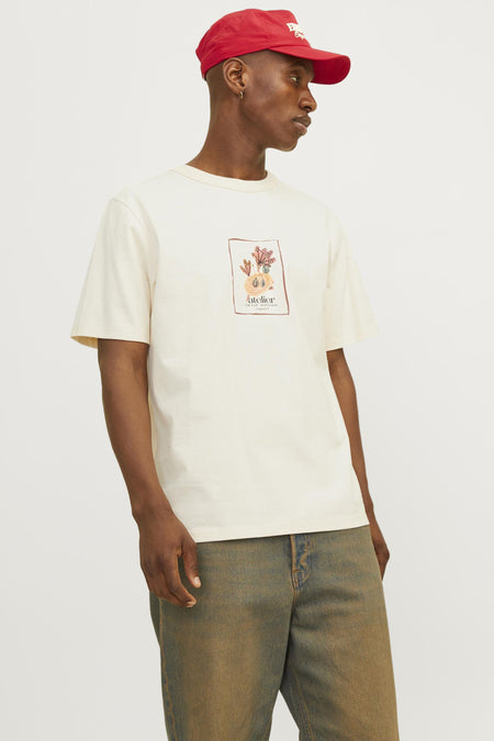 T-shirt (manches courtes) Écru - ORIGINALS BY JACK & JONES