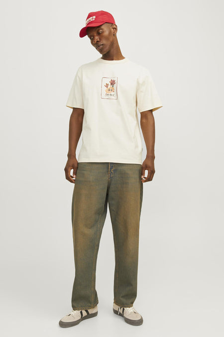 T-shirt (manches courtes) Écru - ORIGINALS BY JACK & JONES