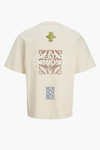 T-shirt (manches courtes) Écru - ORIGINALS BY JACK & JONES