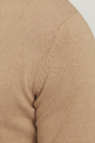 Gilet rond de couleurs beige JJREBEL,, rchetr tr tissée et détail des épaules.