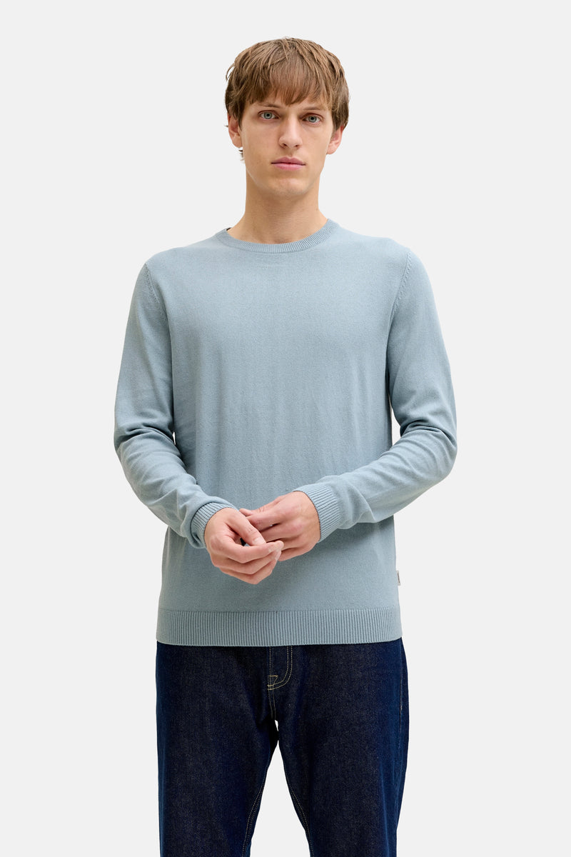 Pull met ronde hals - blauw