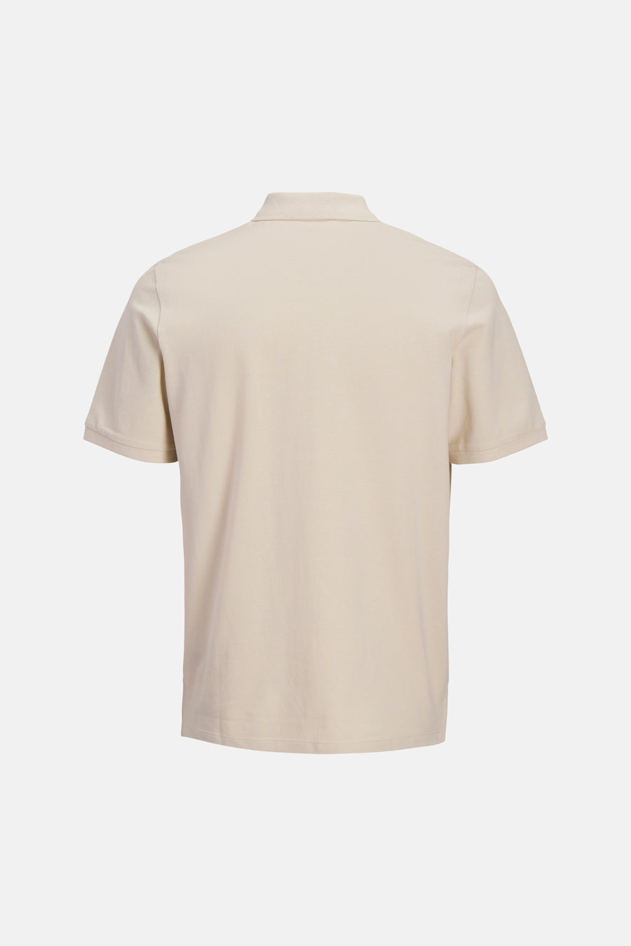 Beige polo van JJREBEL, met korte mouwen, effen dessin en klassieke kraag.