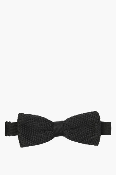 Zwart strikje van ACCESSORIES BY JACK & JONES, met een gehaakte textuur en een verstelbare band.
