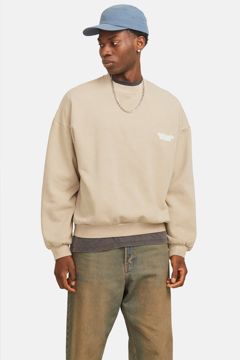 Sweater met ronde hals Beige - ORIGINALS BY JACK & JONES
