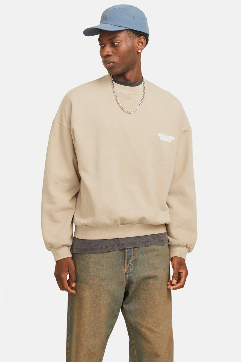 Sweater met ronde hals Beige - ORIGINALS BY JACK & JONES