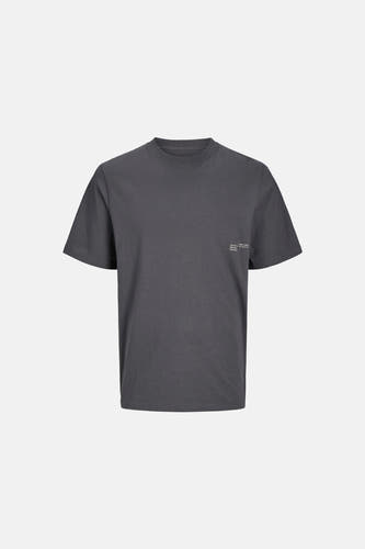 Paars T-shirt met korte mouwen van CORE BY JACK & JONES, effen stof met kleine print op de borst.