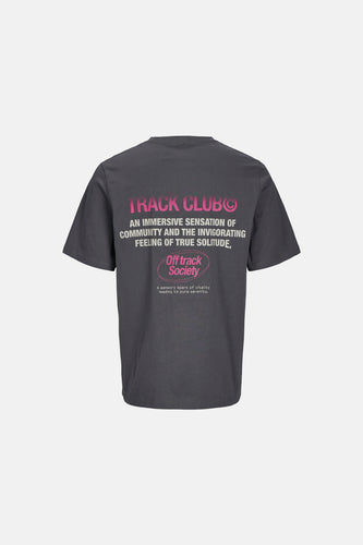 Paars T-shirt met korte mouwen van CORE by JACK & JONES, met tekstprint op de rug.