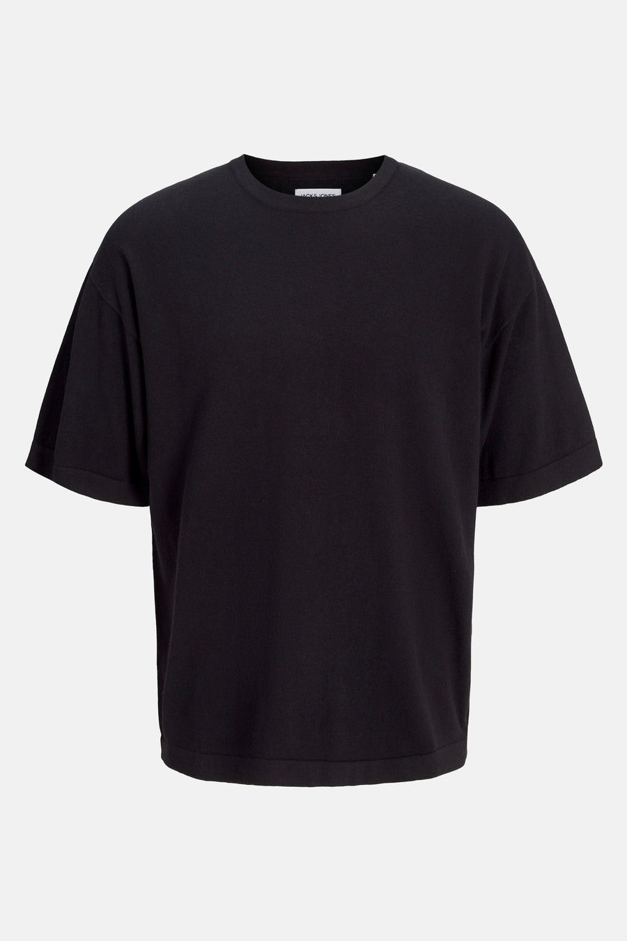 Zwart T-shirt met korte mouwen van PREMIUM by JACK & JONES, effen kleur en losse pasvorm.