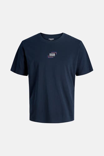 Blauw T-shirt met korte mouwen van CORE by JACK & JONES, met een klein logo op de borst.